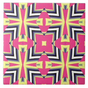 Carreau Un motif géométrique classique multicolore vibrant