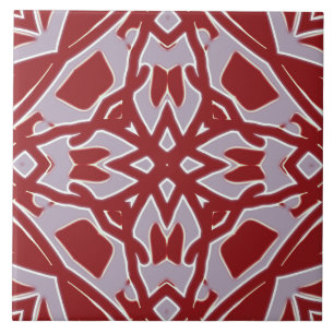 Carreau Un motif géométrique classique rouge et gris vibra