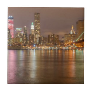 Carreau Un panorama de l'horizon de New York City