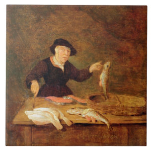 Carreau Un poissonnier, c.1667 (huile sur le panneau)