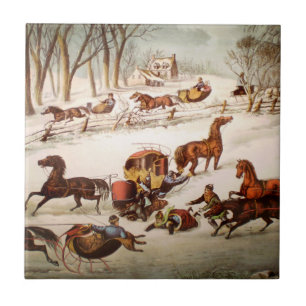 Carreau Un renversement sur la tuile de neige