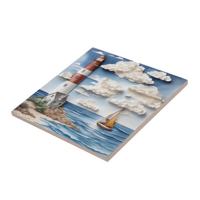 Carreau Un rêve de papier marin 3 (Côté)