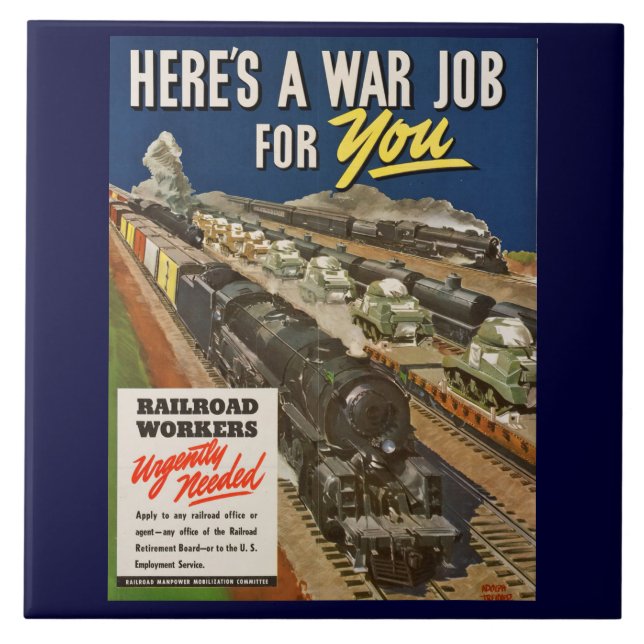 Carreau Un travail de guerre pour vous tuile en céramique (Devant)