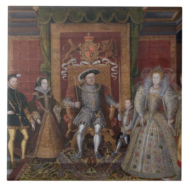 Carreau Une allégorie de la succession de Tudor : La (Devant)