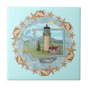 Carreau Une carrelage de phare de Washington Shells