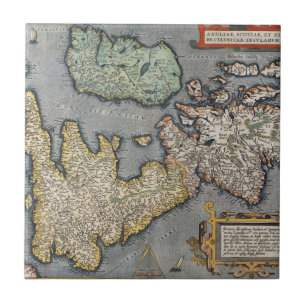 Carreau Une carte de la Grande-Bretagne   1587