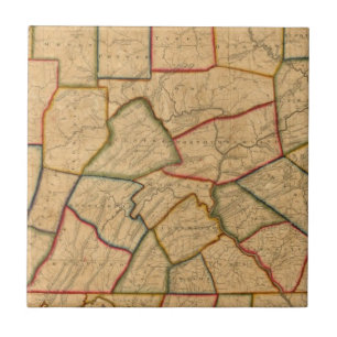 Carreau Une carte de l'état de la Pennsylvanie