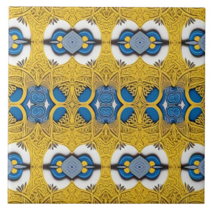 Carreau Une céramique motif classique multicolore vintage