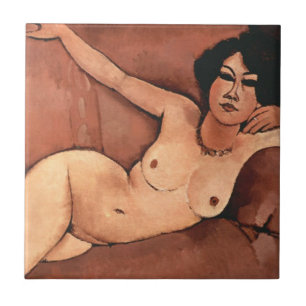 Carreau Une Femme D'Amedeo Modigliani Sur Un Canapé