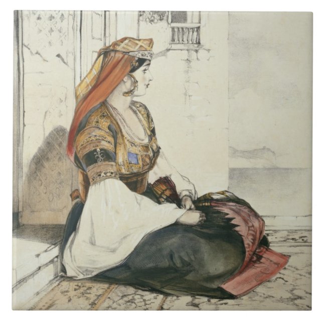 Carreau Une femme juive du Gibraltar, des 'croquis de spa (Devant)