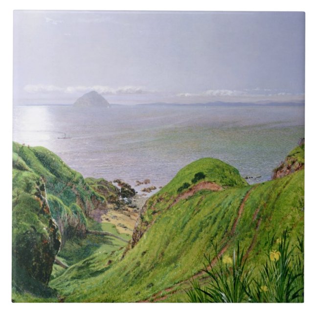 Carreau Une vue d'Ailsa Craig et l'île d'Arran, 1860 (Devant)