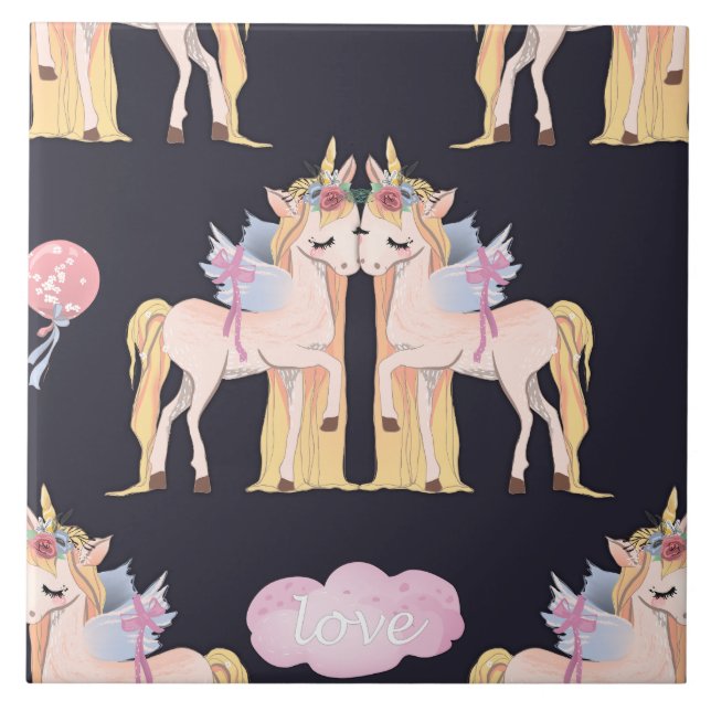 Carreau Unicorn Love Blue (Devant)