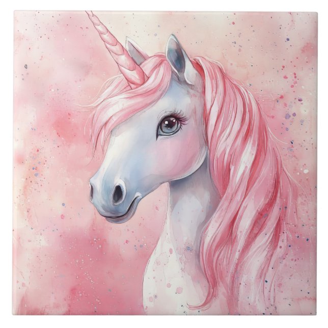 Carreau Unicorne rose pâle (Devant)
