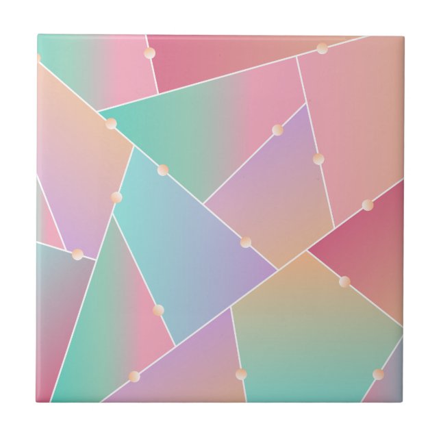 Carreau "Unique couleur Motif de verre rose (Devant)