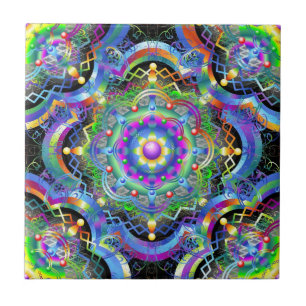 Carreau Univers Mandala Couleurs Psychédéliques