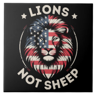 CARREAU USA FLAG, LIONS NON SHEEP