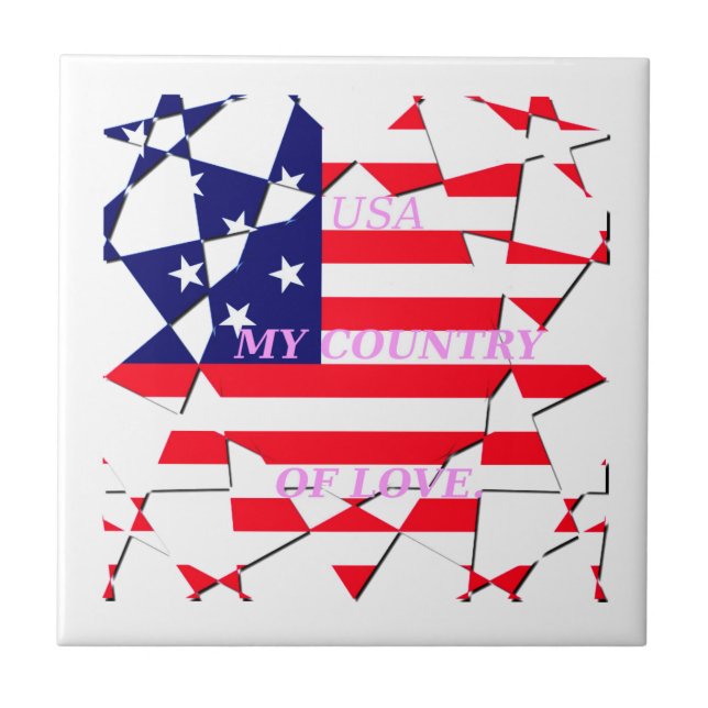 Carreau USA Star Spangled Love My Country of Love (Devant)