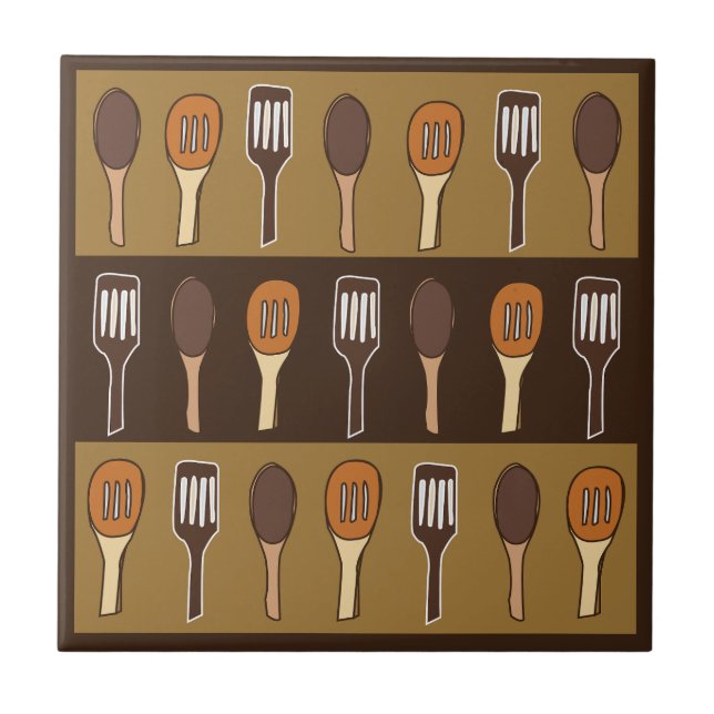 Carreau Ustensiles de Cuisine colorés Spatula (Devant)