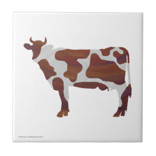 Carreau Vache Brown et blanche Silhouette