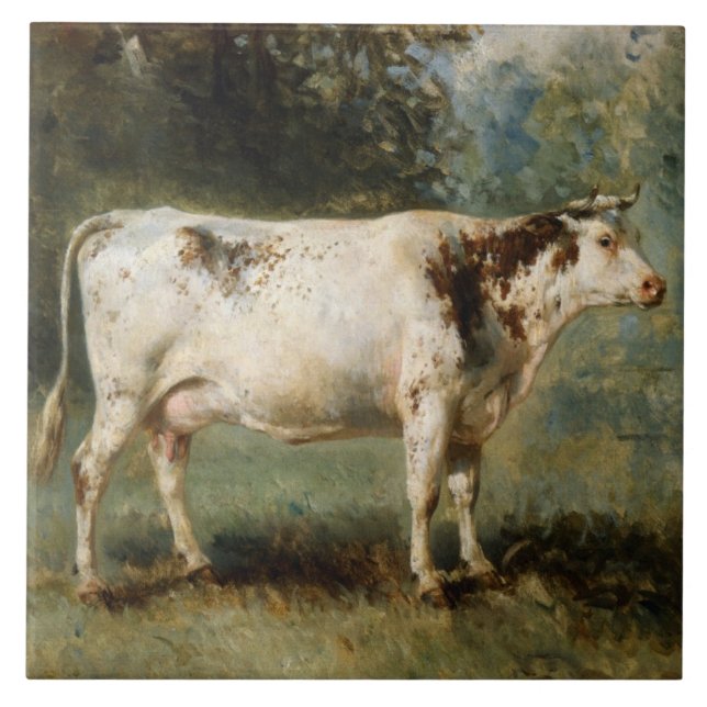 Carreau Vache dans un paysage rural (animal de ferme) (Devant)