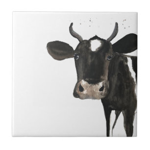 Carreau Vache de ferme Animaux aquarelle Art de la ferme