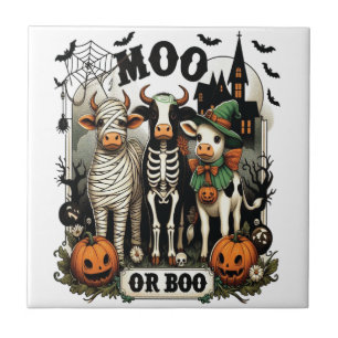 Carreau Vache de Halloween Moo ou Boo
