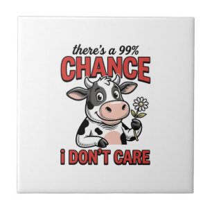 Carreau Vache Drôle Chance Je M'en Fiche Vintage