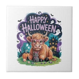 Carreau Vache Highland Mignonne d'Halloween (2)