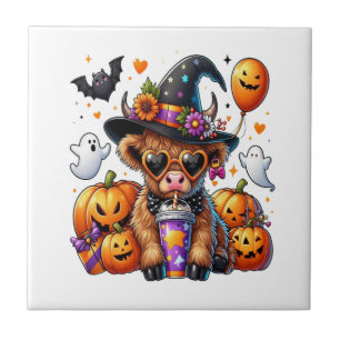 Carreau Vache Highland Mignonne Halloween