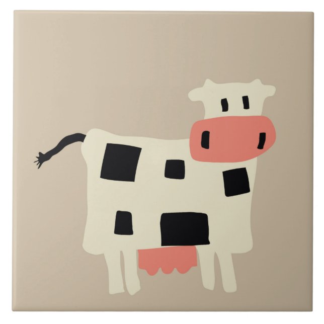 Carreau Vache mignonne à bande dessinée (Devant)