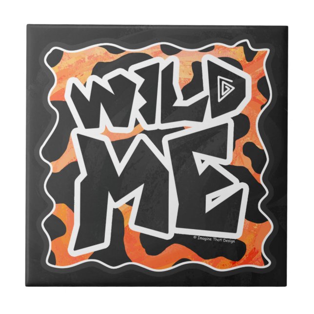 Carreau Vache Noir et Orange Wild Me (Devant)