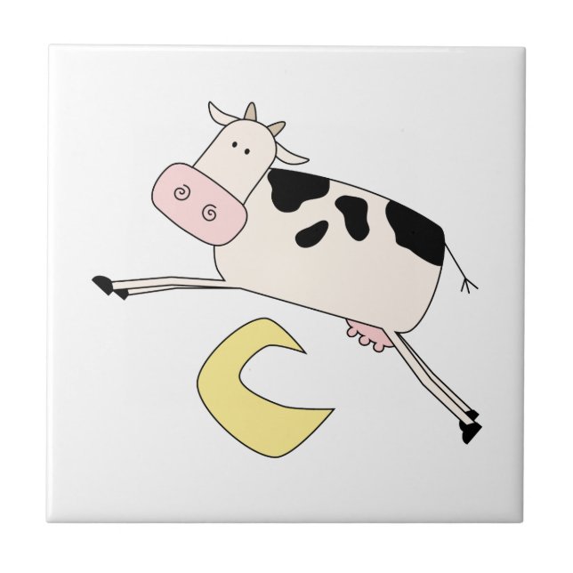 Carreau Vache Saute sur la lune (Devant)