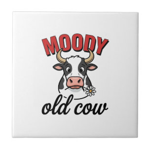 Carreau Vache Vieille Humeur Vintage Dessin de T-shirt de 