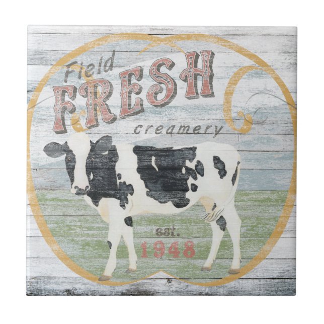 Carreau Vache vintage de crème fraîche (Devant)