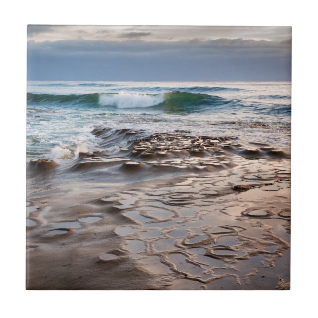 Carreau Vague de rupture sur la plage, Californie (Devant)