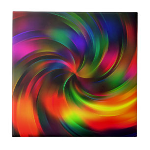 Carreau Vagues Abstraites de lumière spirale colorée - Néo