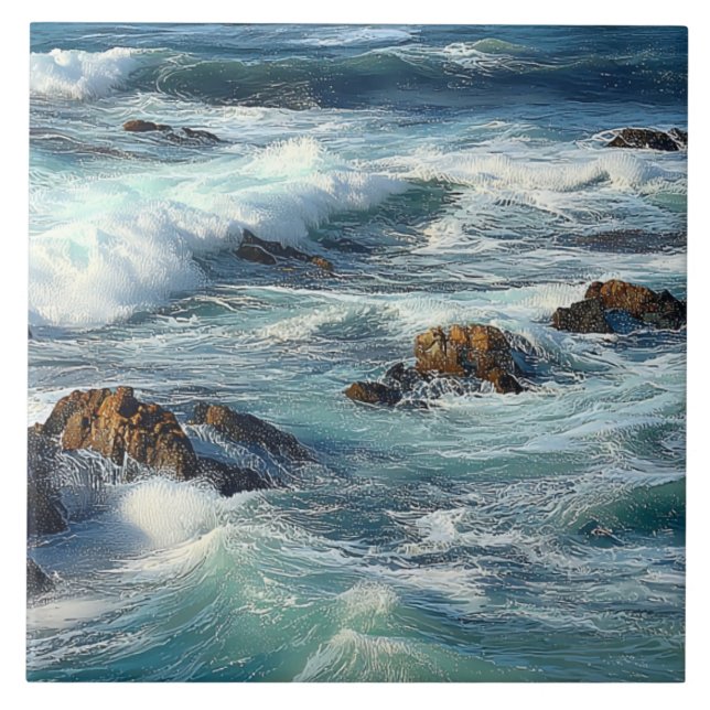 Carreau Vagues de l'océan Pacifique (Devant)