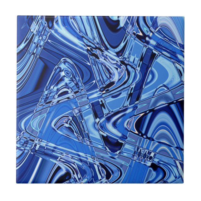 Carreau vagues de routes en bleu (Devant)