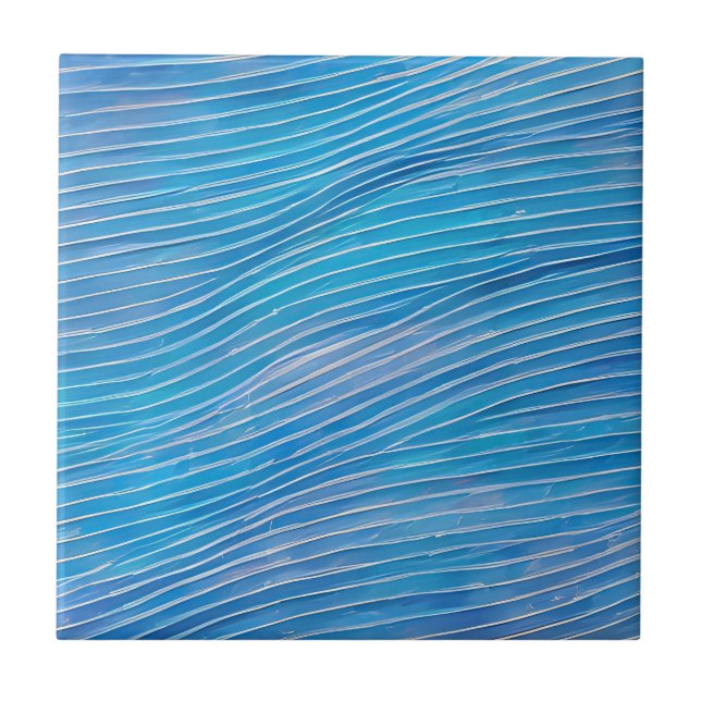 Carreau Vagues fracturées du paysage marin Abstrait 21 (Devant)