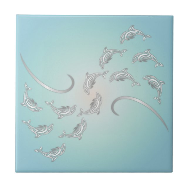 Carreau "Vagues hawaïennes en argent" | Littoral moderne (Devant)