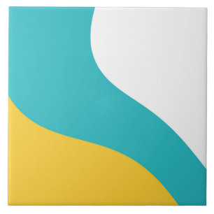 Carreau Vagues simples - Turquoise et Jaune