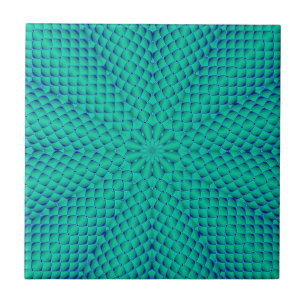 Carreau Vagues vertes et bleues