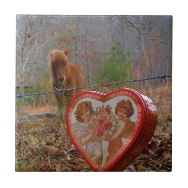 Carreau Valentine Heart Miniature Brown Horse (Devant)