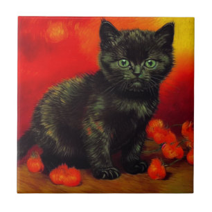 Carreau Van Gogh Black Kitten