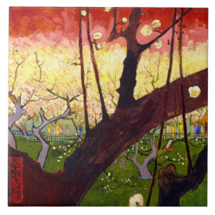 Carreau Van Gogh Flower Plum Tree Après Hiroshige
