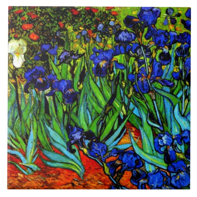 Carreau Van Gogh - Irises, belle peinture (Devant)