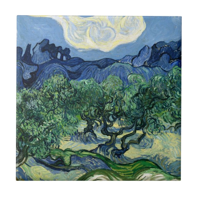 Carreau Van Gogh La peinture paysagère des oliviers (Devant)