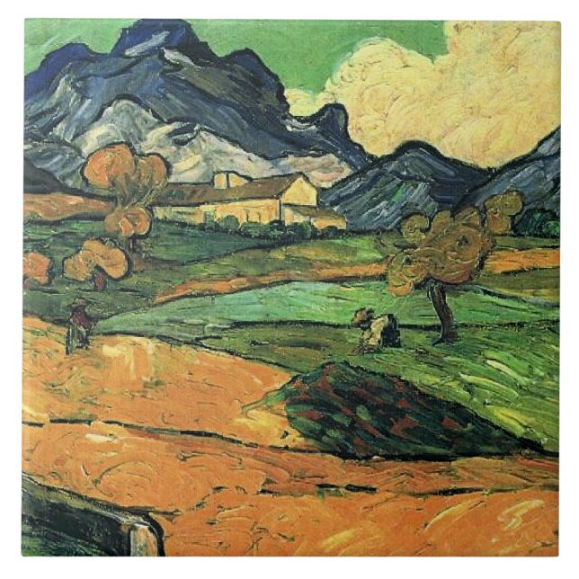 Carreau Van Gogh - Mont Gaussier, célèbre peinture, (Devant)