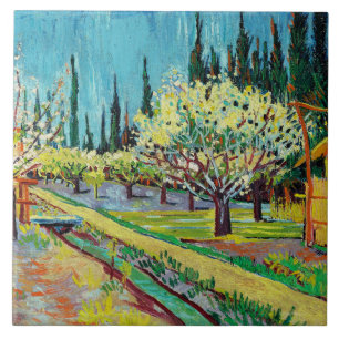 Carreau Van Gogh - Orchard Bordé par Cyprès