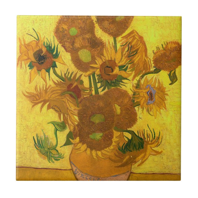 Carreau Van Gogh Quinze Tournesols Dans Un Vase Art (Devant)